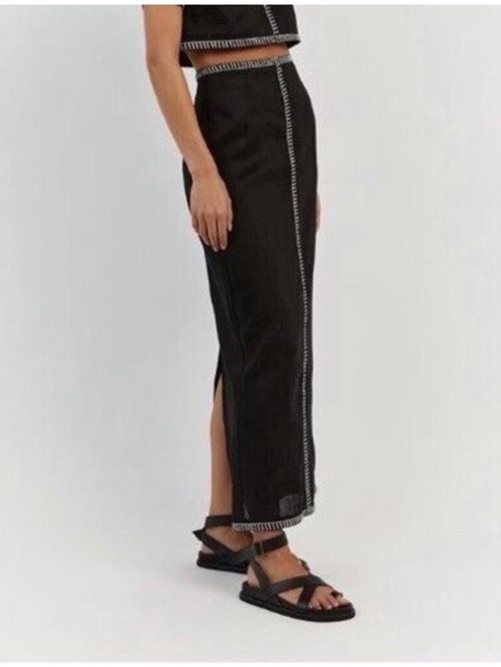 Magaschoni 100% Linen Maxi Pencil Skirt. Sz 10.